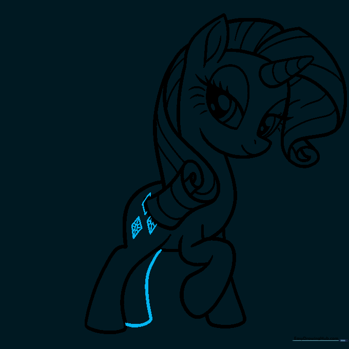 Adding the diamond cutie mark to Rarity's hip.