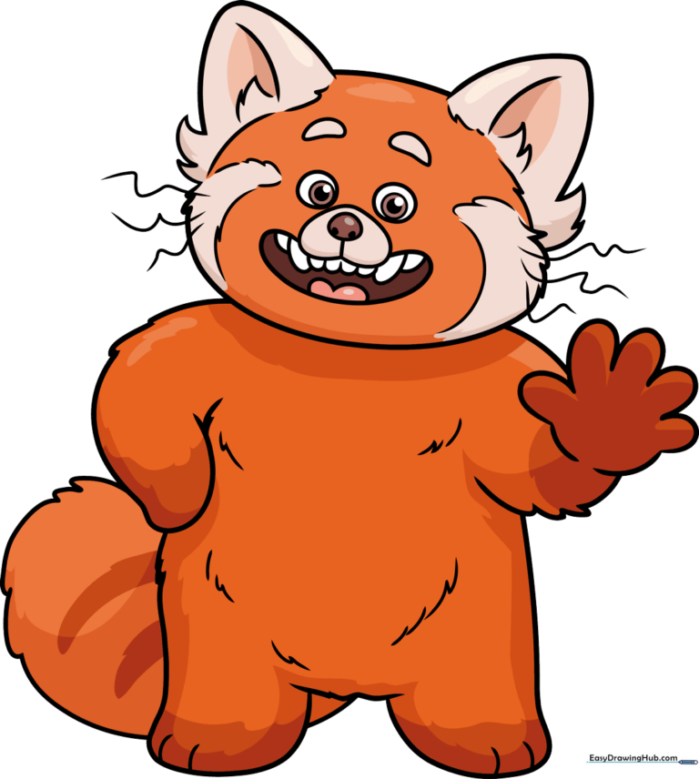 Colorful and finished illustration of Red Panda Mei Lee, serving as the guide's featured image.