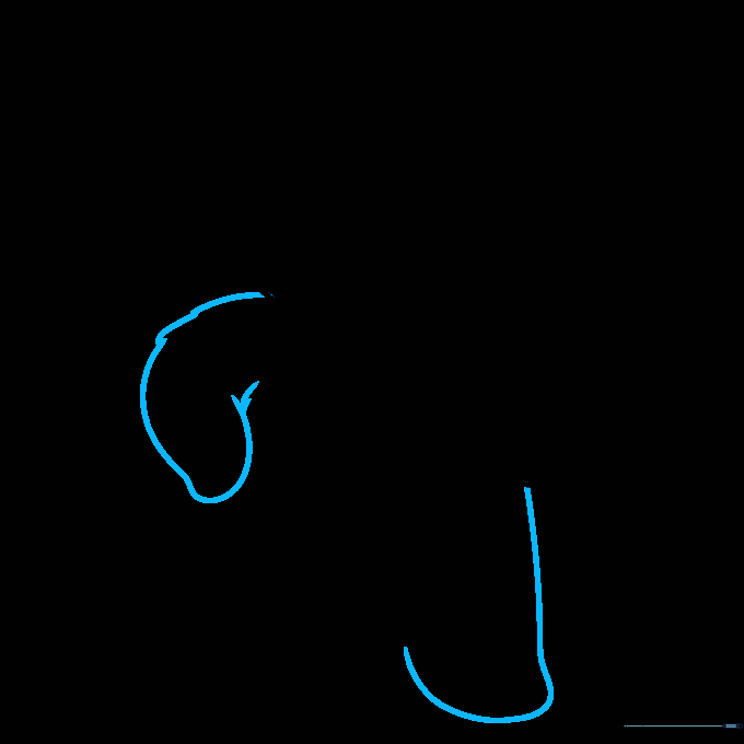 Sketch of the body outline and the second arm, showing the overall posture.
