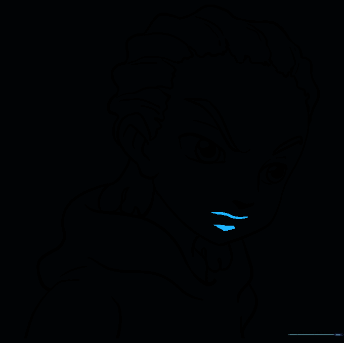 Finalizing the mouth and chin shading for the Riley Freeman character.