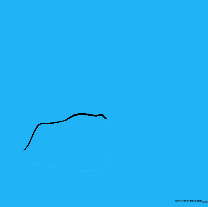A complete, irregular rock shape formed by two curved lines.