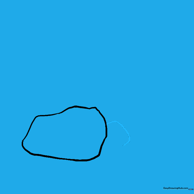 A second, smaller rock shape drawn adjacent to the first rock.
