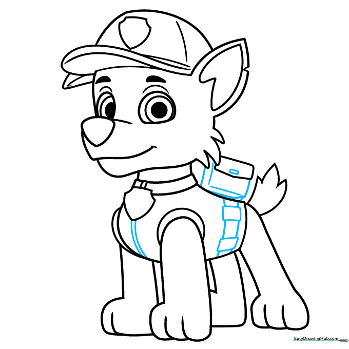 Adding utility belt details and completing the Pup Pack structure.