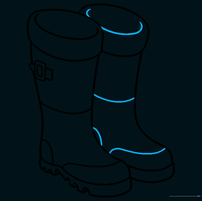 Adding final seam details to the second boot to match the first.
