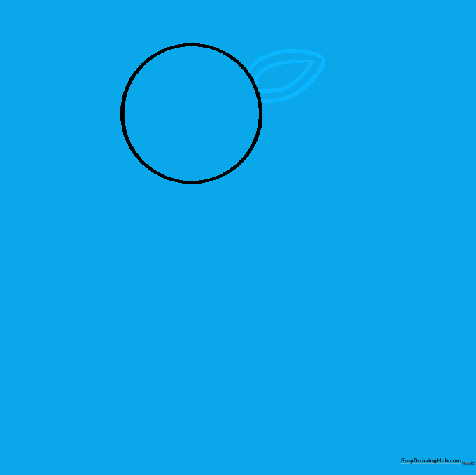 Two nested teardrop shapes drawn on the side of the head circle to define the reindeer ear.