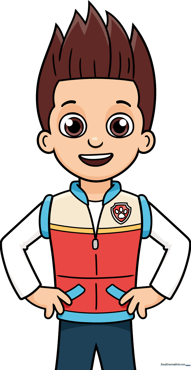 Full-color illustration of Ryder from PAW Patrol, showing the final result of the tutorial.
