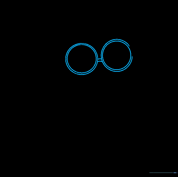 Sketching the large, round glasses on Sadness's face.