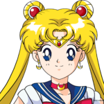 A vibrant, completed illustration of Sailor Moon, showcasing her classic anime style.