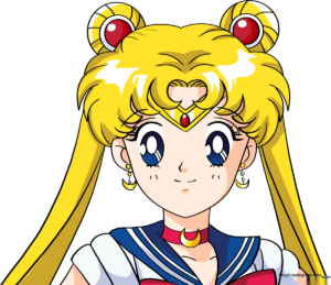 A vibrant, completed illustration of Sailor Moon, showcasing her classic anime style.