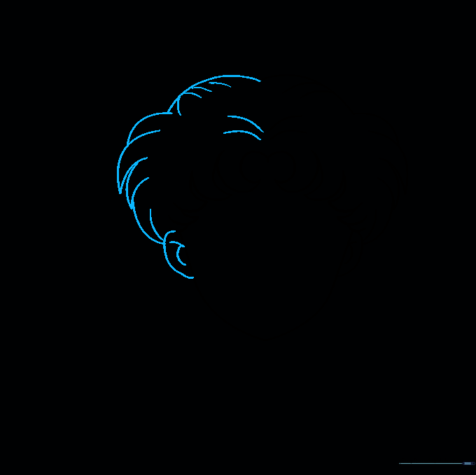 Completing the outline of Sailor Moon's hair and adding the second ear.
