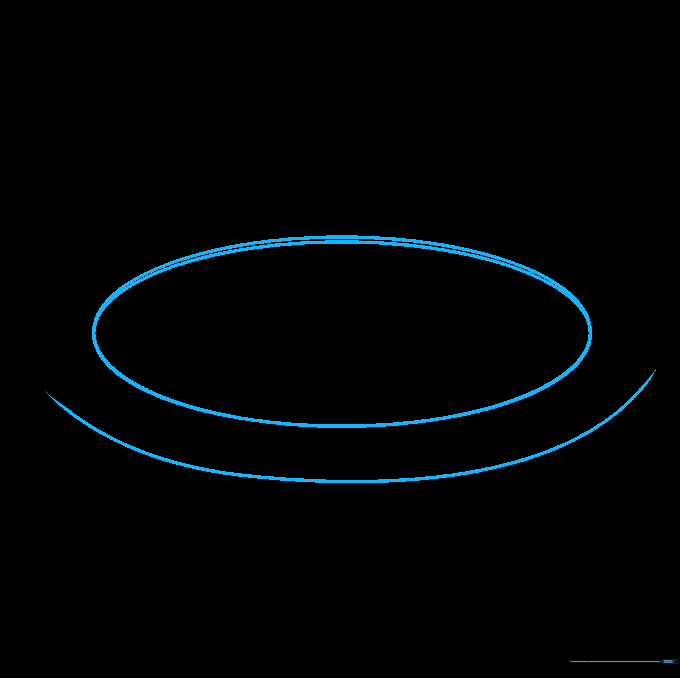 The salad bowl outline with an inner rim and a rounded bottom for a 3D effect.