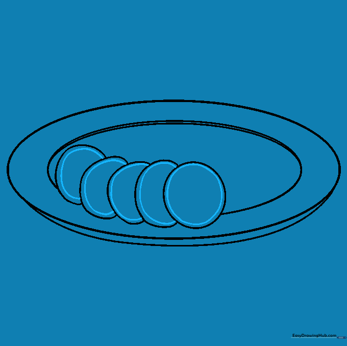 Cucumber slices with added inner rings to show the peel and center.