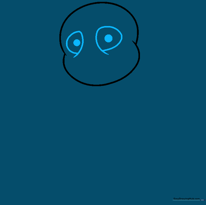 Drawing the eye sockets and pupils for the Sans character.