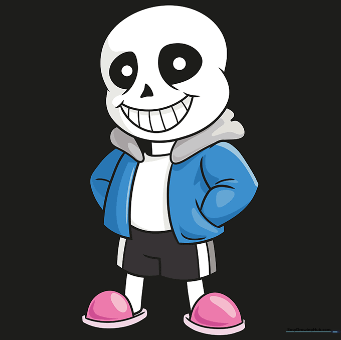 The final colored drawing of Sans from Undertale.