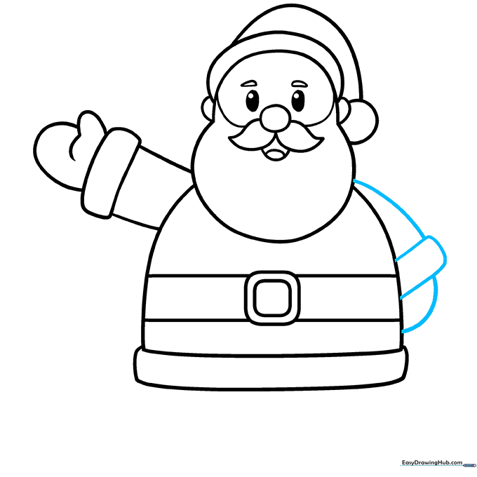 Drawing the second arm resting at Santa's side.