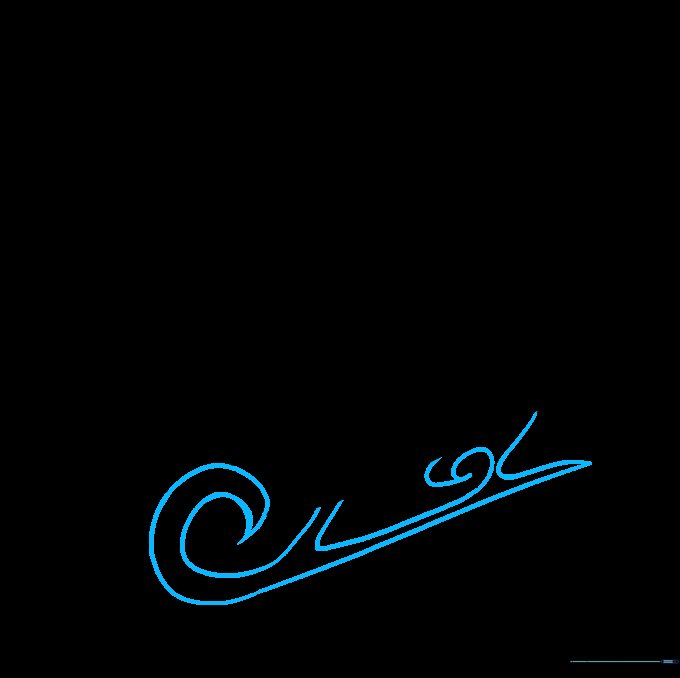 The sleigh drawing after erasing unnecessary guide lines.