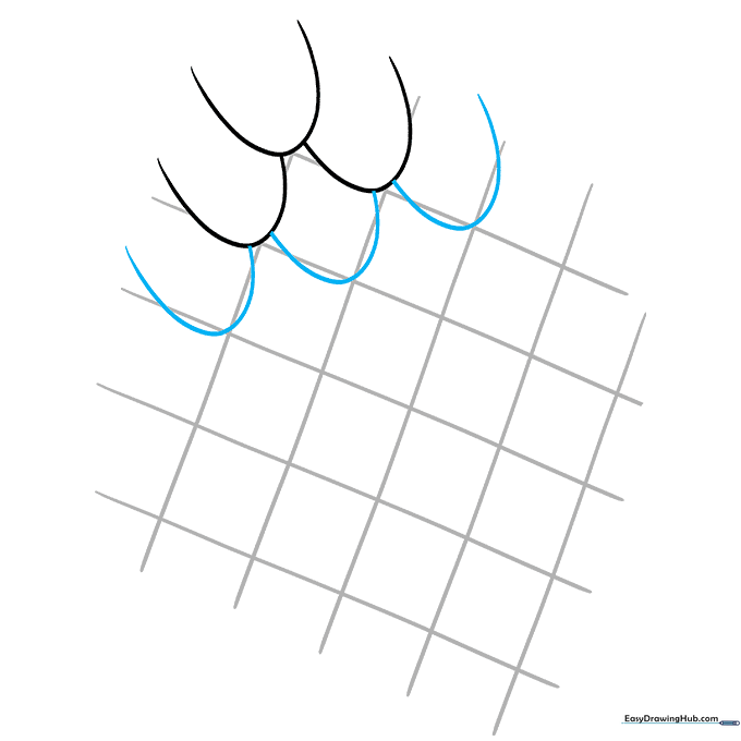 Adding a second row of scales and erasing the underlying pencil grid lines.