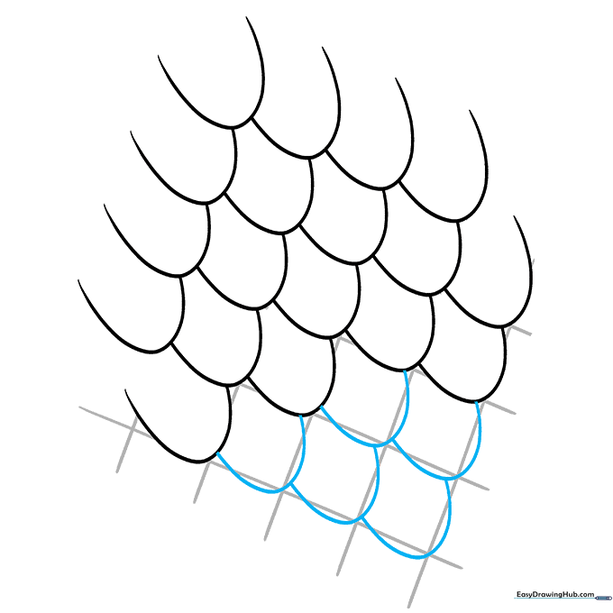 The final clean line art of the scales with all guidelines removed.