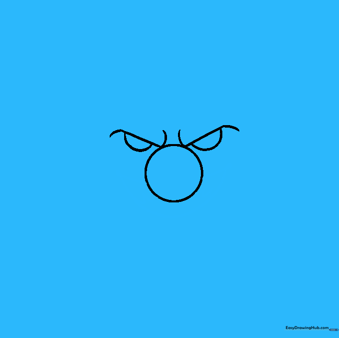 Adding a wide, jagged mouth with dots at the corners to the clown's face.