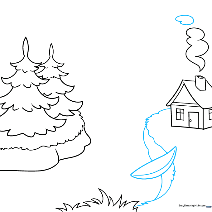 Adding a small canoe to the riverbank scene.