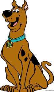 A colorful, finished illustration of Scooby-Doo standing in a classic pose.