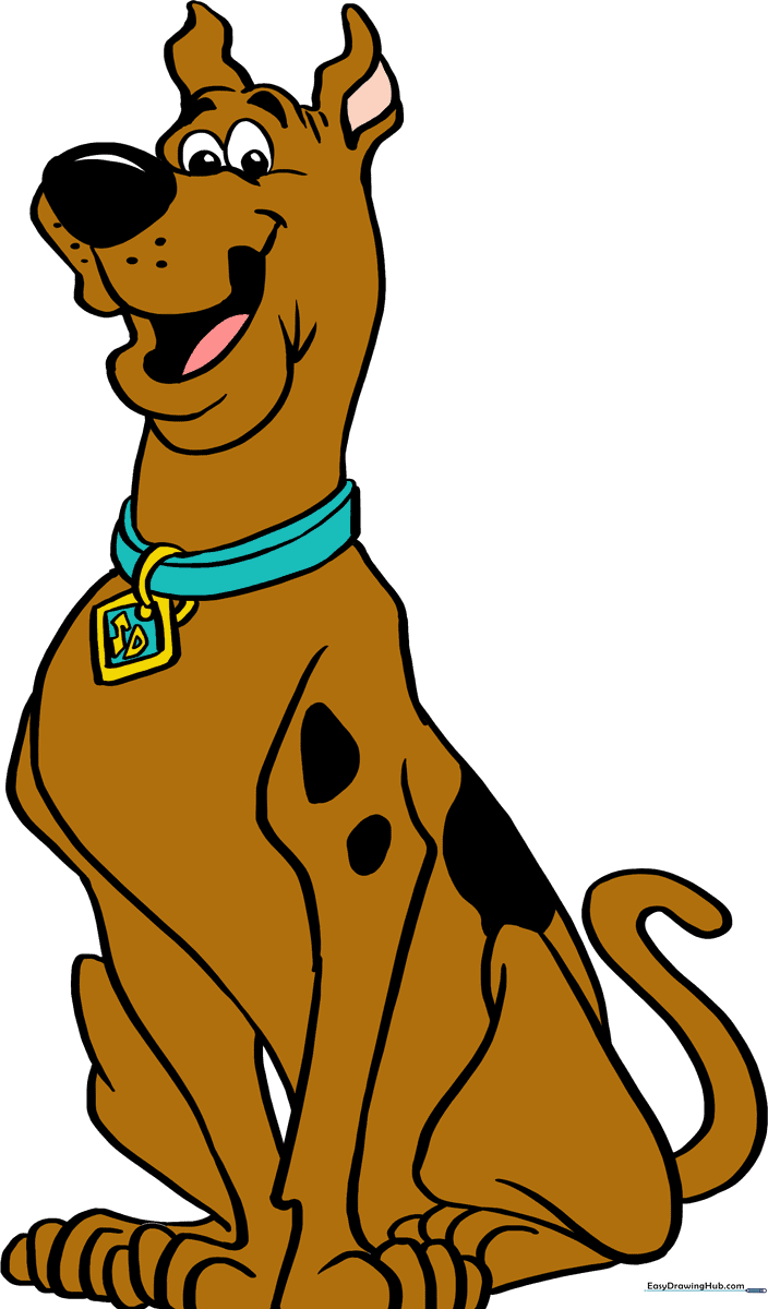A colorful, finished illustration of Scooby-Doo standing in a classic pose.