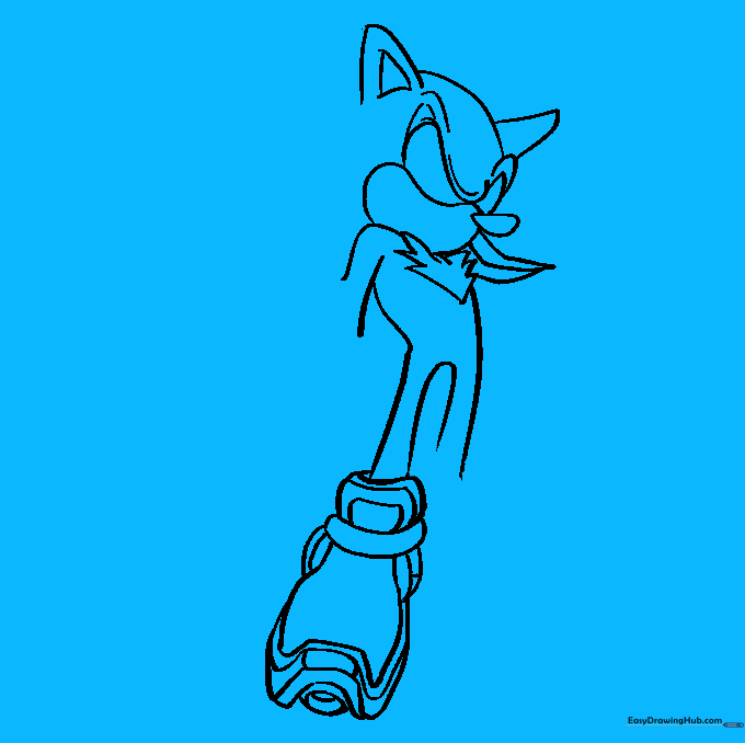 Adding the second shoe to the drawing to complete the lower body stance.