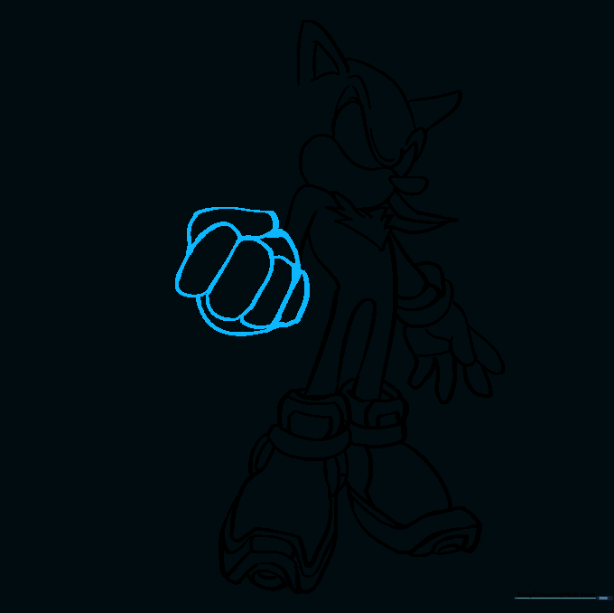 Adding the second hand with rounded finger shapes to complete the arm structure.