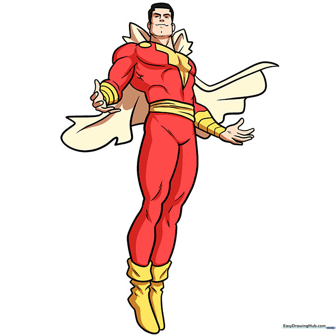 Fully colored Shazam character illustration.