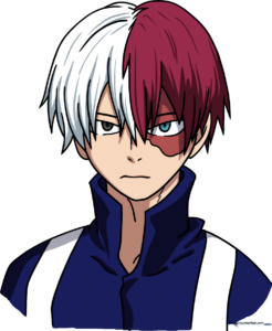 High-quality colored illustration of Shoto Todoroki from My Hero Academia.