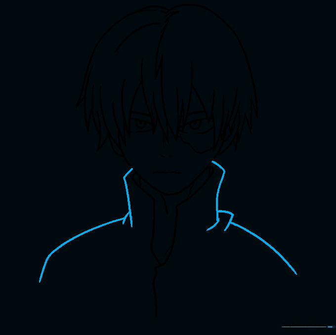 Sketch showing added details to the shoulders and fabric folds of the suit.