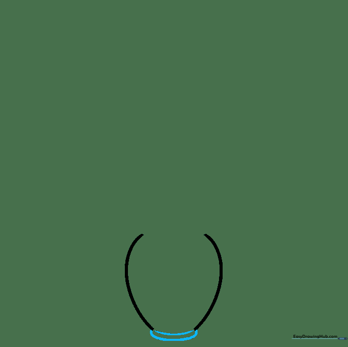 The bottom of the vase is closed off with a curved line to create a base.