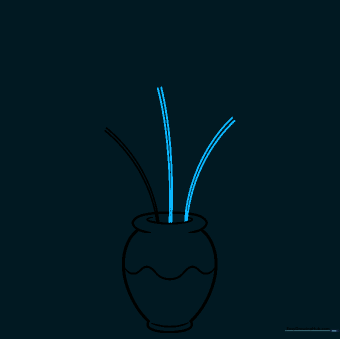 Adding two additional flower stems to the vase.