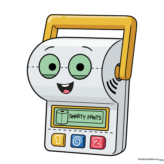 The finished, colored drawing of Smarty Pants from Toy Story.