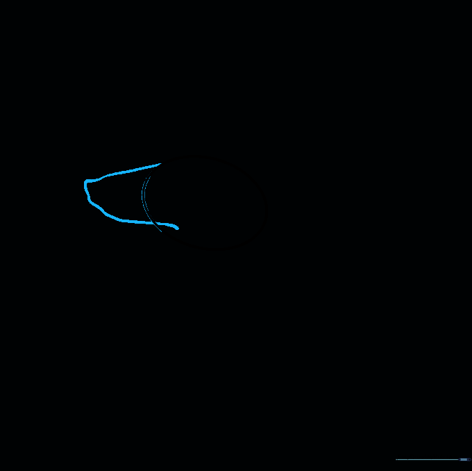 Drawing the curved snout line with subtle bumps to indicate the snake's nose.