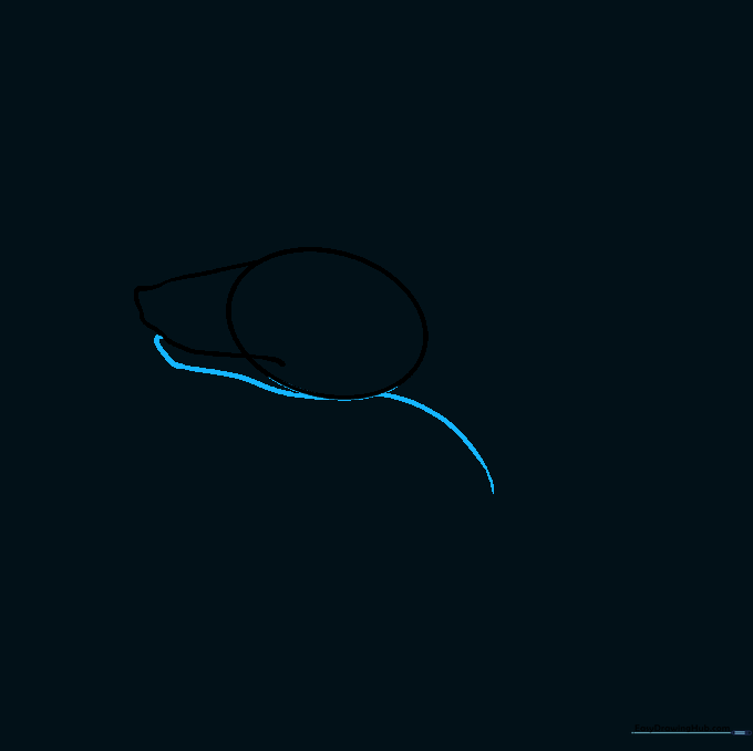 Adding the lower jaw line and neck curve to the snake head sketch.