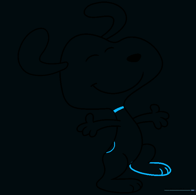 Snoopy's body details including his back spot and collar.