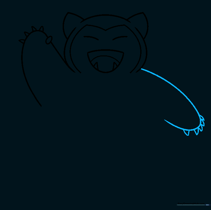Drawing the second arm to mirror the first one.