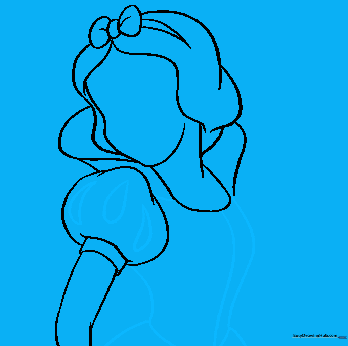 Adding the bodice and skirt structure to the drawing.