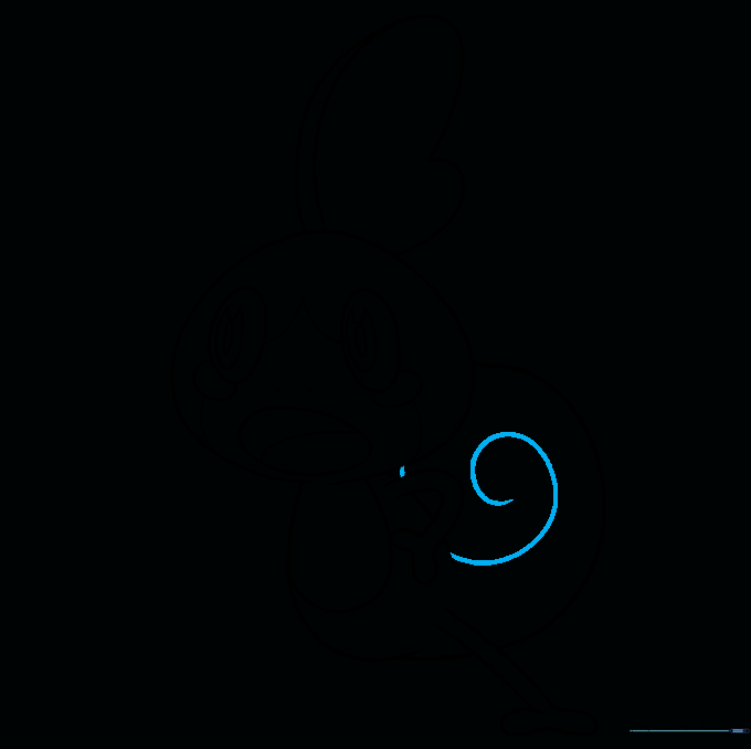 Sobble's tail with a spiral detail added to the center.