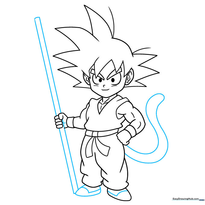 Adding the tail and final shoe details to the drawing.