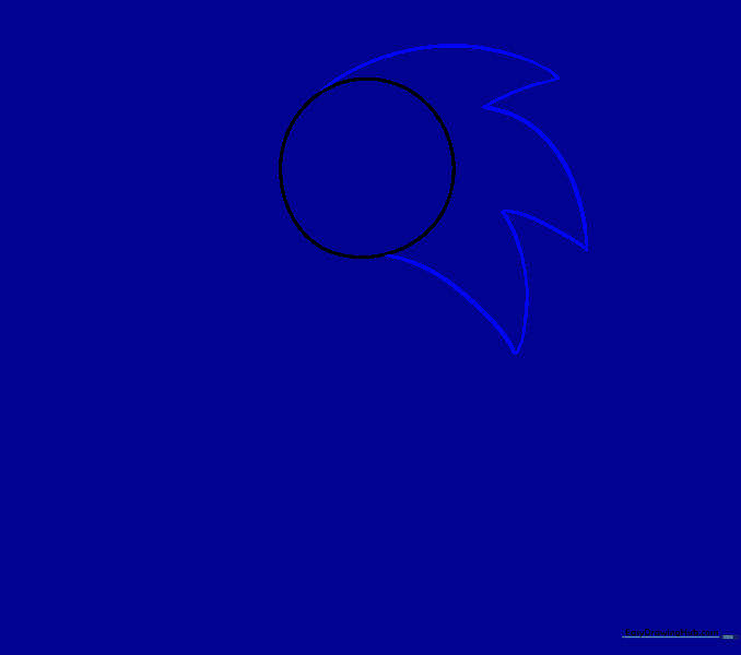 Six curved lines forming the sharp, iconic spikes on the back of Sonic's head.