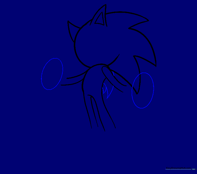 Ovals at the end of arms and two new spikes added to Sonic's back.