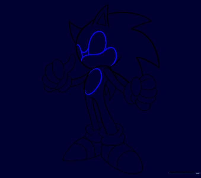 Chest patch oval and facial guide lines added to the body.