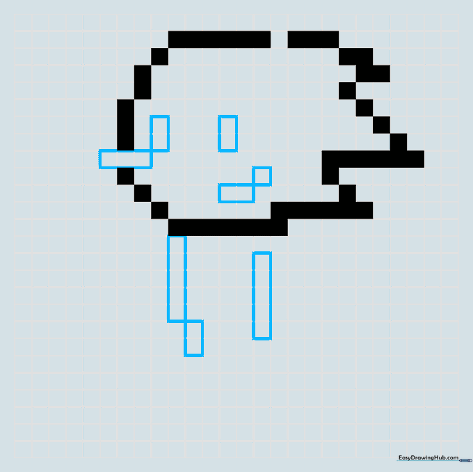 Grid showing facial detail blocks and the start of Sonic's torso.