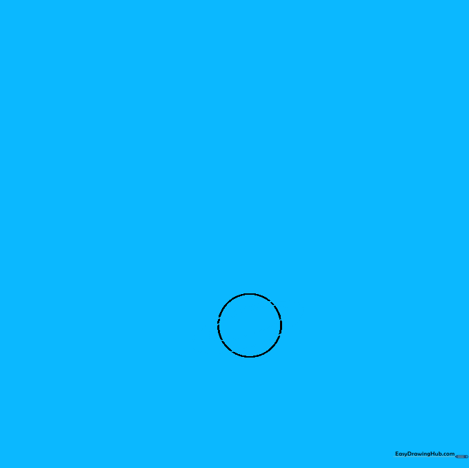 A planet sketch with two ovals forming rings around the center.