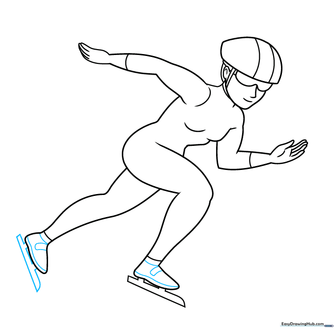 Refining the skate blades and adding structural details to the footwear.