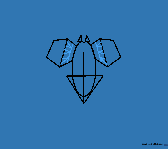 Adding internal triangle details to the hexagon shapes.