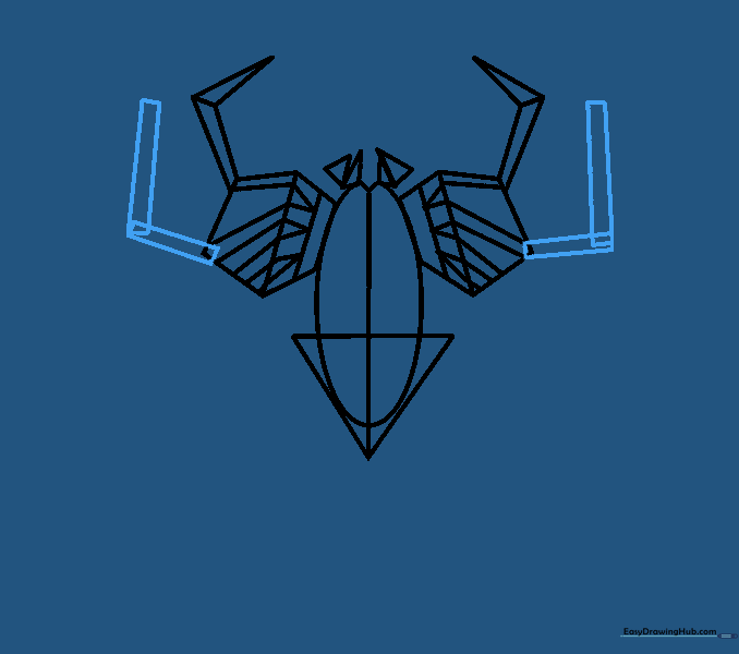 Adding the second segment to the spider legs.