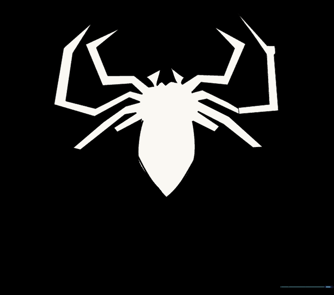 Erasing guide lines from the center of the spider body.